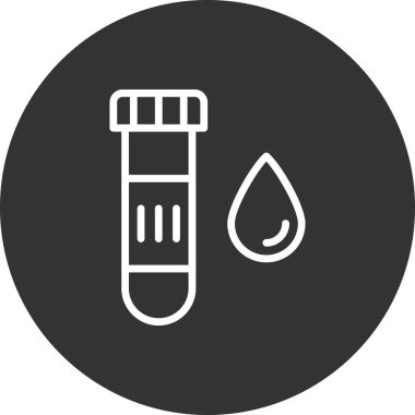 kan testi ikonu, test tüpü ve kan damlası vektörü