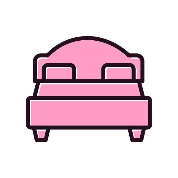 Κρεβάτι Μαξιλάρια Διάνυσμα Εικονίδιο Μοντέρνο Απλό Σχεδιασμό — Διανυσματικό Αρχείο