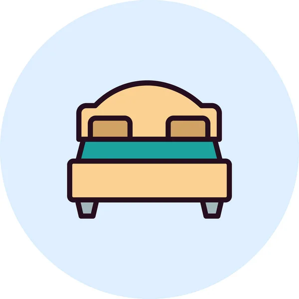 Кровать Подушками Векторный Значок Современный Простой Дизайн — стоковый вектор