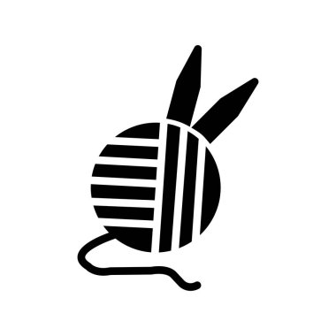 Örgü örmek ve örgü örmek için iplik ikonu topağı 