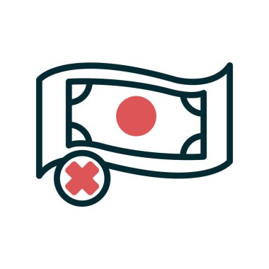 Paranın vektör düz renk simgesi  