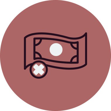 Paranın vektör düz renk simgesi  