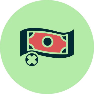 Paranın vektör düz renk simgesi  