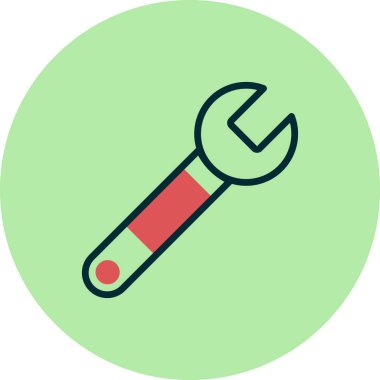 Wrench 'i onar, vektör simgesi basit illüstrasyon 