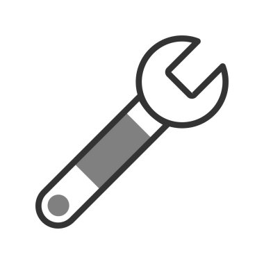 Wrench 'i onar, vektör simgesi basit illüstrasyon 