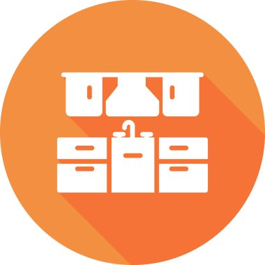 Mutfak mobilyası, kabine, basit vektör illüstrasyonu 