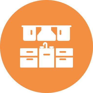 Mutfak mobilyası, kabine, basit vektör illüstrasyonu 