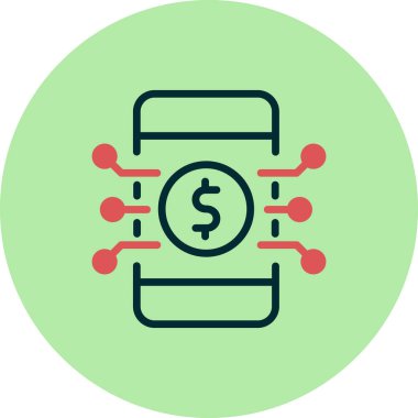 Paranın vektör düz renk simgesi  