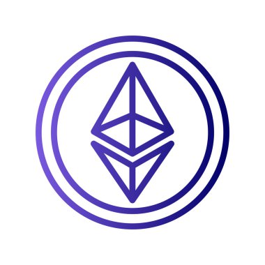Ethereum kripto para birimi vektör simgesi simgesi 