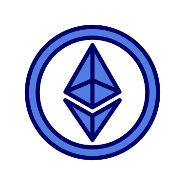 Ethereum kripto para birimi vektör simgesi simgesi 