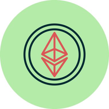 Ethereum kripto para birimi vektör simgesi simgesi 