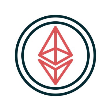 Ethereum kripto para birimi vektör simgesi simgesi 