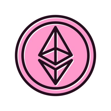 Ethereum kripto para birimi vektör simgesi simgesi 