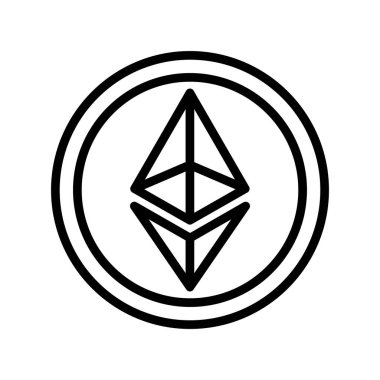 Ethereum kripto para birimi vektör simgesi simgesi 