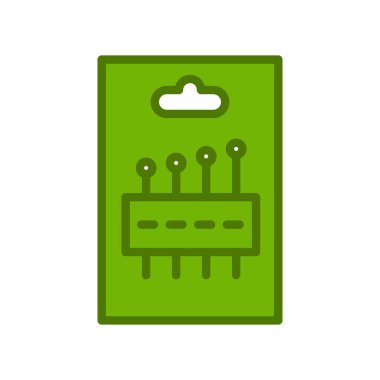 İğne paketi simgesi, vektör illüstrasyonu