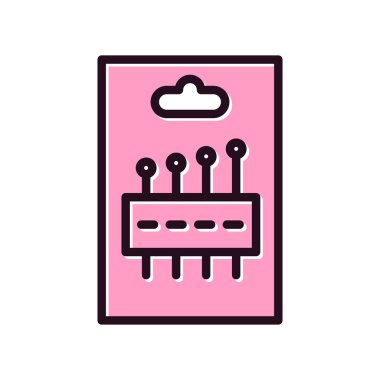 İğne paketi simgesi, vektör illüstrasyonu