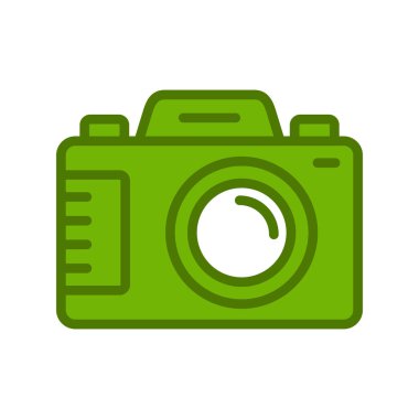 Kamera simgesi vektörü. düz biçim.