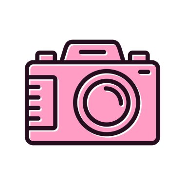 Kamera simgesi vektörü. düz biçim.