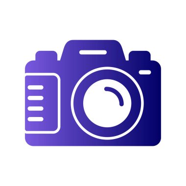 Kamera simgesi vektörü. düz biçim.