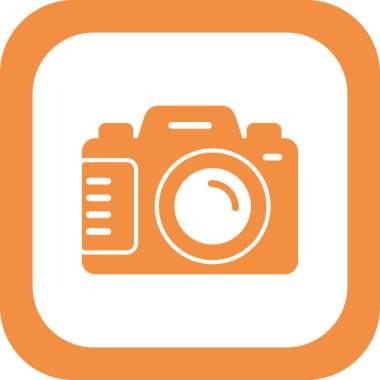 Kamera simgesi vektörü. düz biçim.