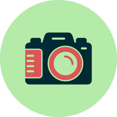 Kamera simgesi vektörü. düz biçim.