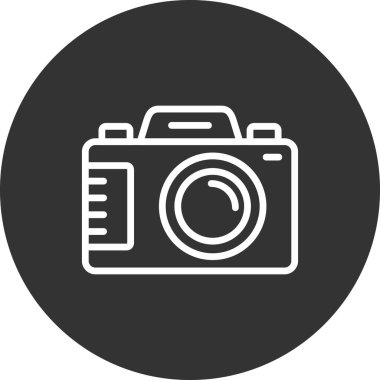 Kamera simgesi vektörü. düz biçim.