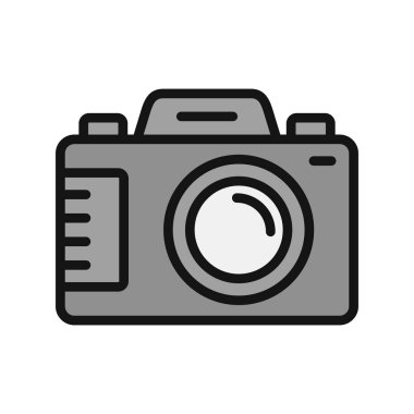 Kamera simgesi vektörü. düz biçim.