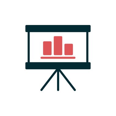 İş sunum simgesi vektör illüstrasyonu
