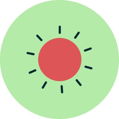 Basit güneş simgesi, vektör illüstrasyonu 