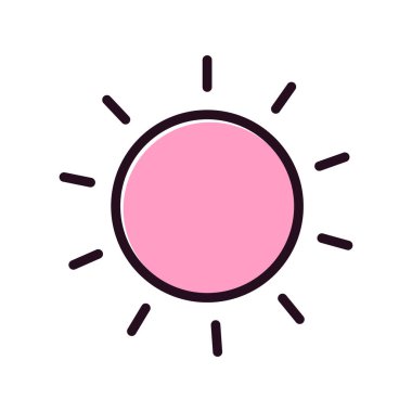 Basit güneş simgesi, vektör illüstrasyonu 