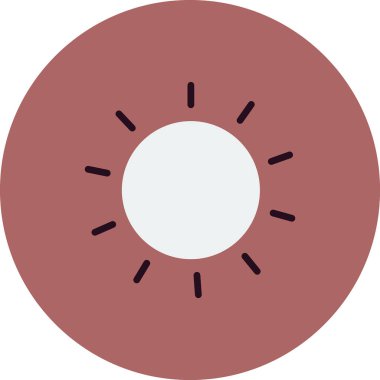 Basit güneş simgesi, vektör illüstrasyonu 