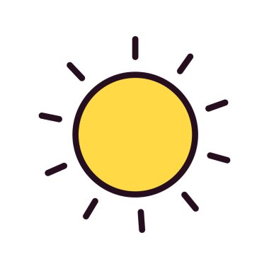 Basit güneş simgesi, vektör illüstrasyonu 