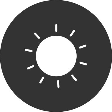 Basit güneş simgesi, vektör illüstrasyonu 