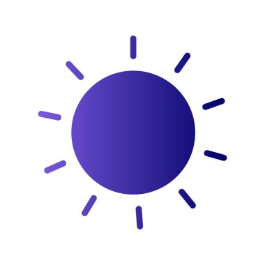 Basit güneş simgesi, vektör illüstrasyonu 