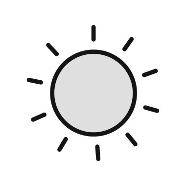 Basit güneş simgesi, vektör illüstrasyonu 