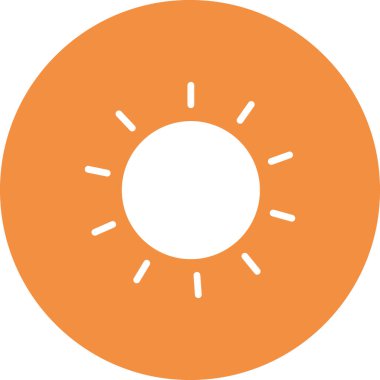 Basit güneş simgesi, vektör illüstrasyonu 