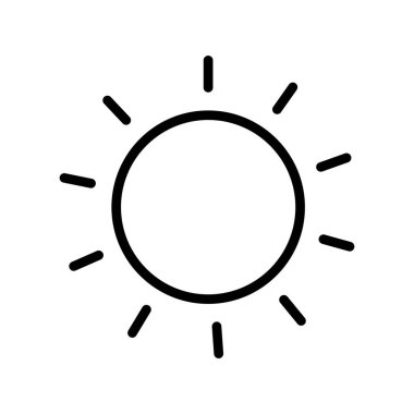 Basit güneş simgesi, vektör illüstrasyonu 