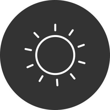 Basit güneş simgesi, vektör illüstrasyonu 