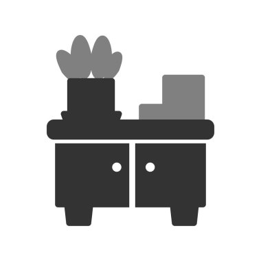 düz mobilya, kabine, basit vektör illüstrasyonu 