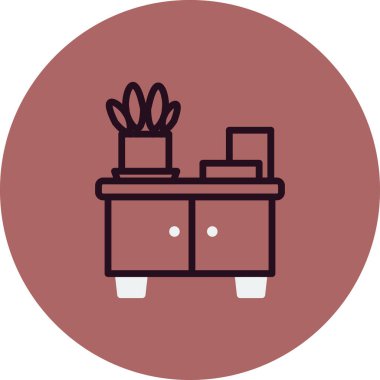 düz mobilya, kabine, basit vektör illüstrasyonu 