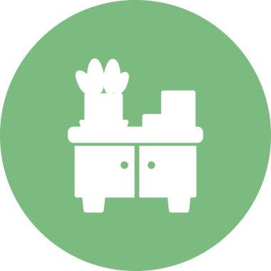 düz mobilya, kabine, basit vektör illüstrasyonu 