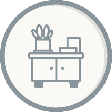 düz mobilya, kabine, basit vektör illüstrasyonu 