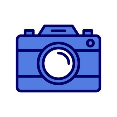 Kamera simgesi vektörü. düz biçim.