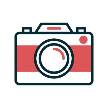 Kamera simgesi vektörü. düz biçim.