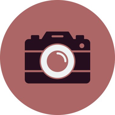 Kamera simgesi vektörü. düz biçim.