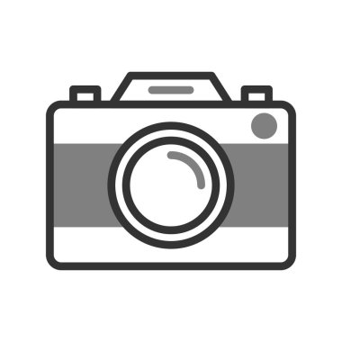 Kamera simgesi vektörü. düz biçim.