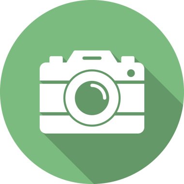 Kamera simgesi vektörü. düz biçim.