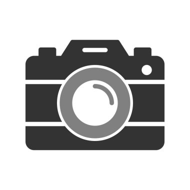 Kamera simgesi vektörü. düz biçim.