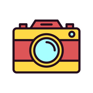 Kamera simgesi vektörü. düz biçim.