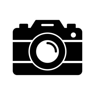 Kamera simgesi vektörü. düz biçim.